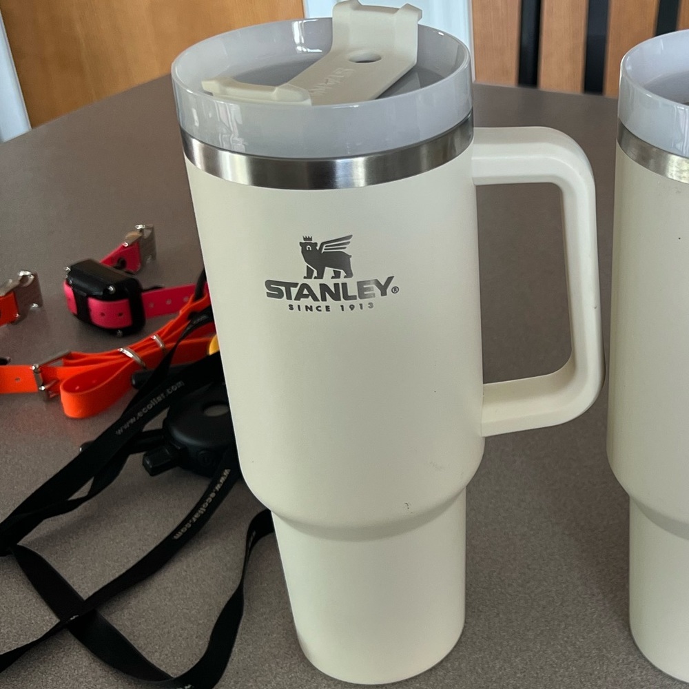Cream colored 40oz Stanley tumbler